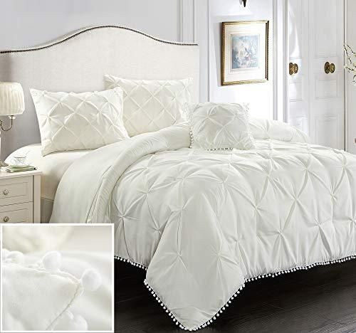 Desirable Ivory Pintuck Duvet Cover Set
