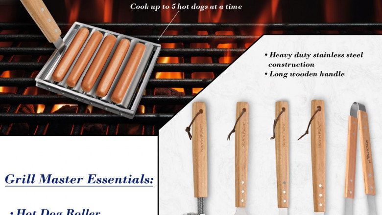 Craft the Perfect Grill with the North Point® Hot Dog Roller and BBQ Tool Set