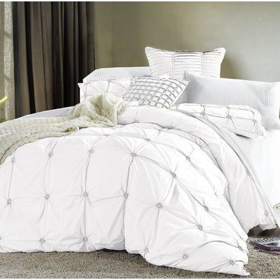White Pintuck Duvet Cover Set