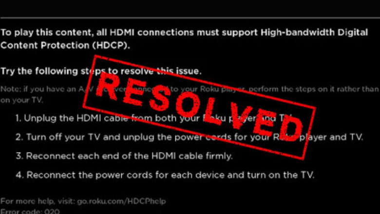 Hdcp Sign Steps To Follow When You See HDCP error Roku | Gadget