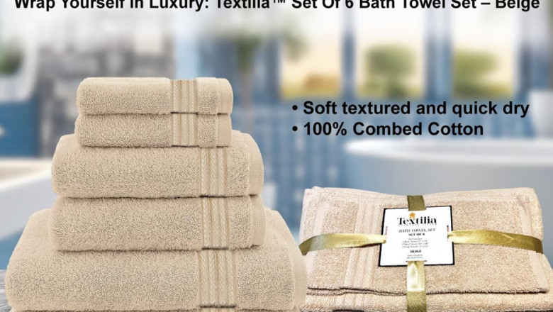 Textilia™ Set Of 6 Bath Towel Set-Style Asia Inc